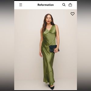 Reformation Talor Silk Dress Es in Leaf size 1X - NEW IN BAG